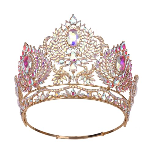 Fhkpsqkcn Funkelnde Tiaras für Frauen, Fest-Königin-Kronen mit Kamm für feierliche Veranstaltungen und Aufführungen