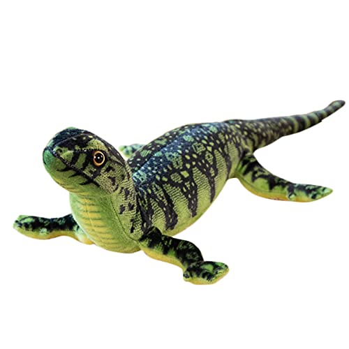 DANAIM Eidechse Stofftier Plüschtier, 29 Zoll Chamäleon Gecko Simulierte Reptilien Plüschpuppe Lebensechte Geschenke for Kinder Geburtstag Weihnachten(Green)