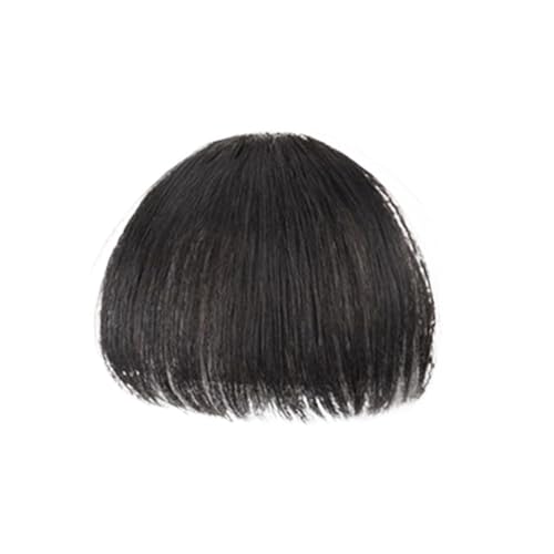 Pony Extension für Damen Synthetische Perücke, Air Bangs, natürlich, kurz, braun, blond, schwarz, Kunsthaar, Fransenverlängerung, Clip-in-Haarteile Fringe Bangs(Brown Black)