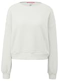 QS Damen 2147730 Sweatshirt mit Struktur, Creme, 38