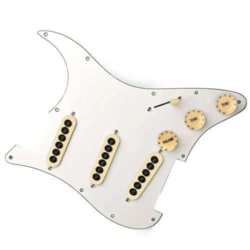 Standard-Pickguard-Tonabnehmer SSS Pickups vorverdrahtetes Schlagbrett mit großen Schrauben, verstellbares Schlagbrett für E-Gitarre (Color : 4)