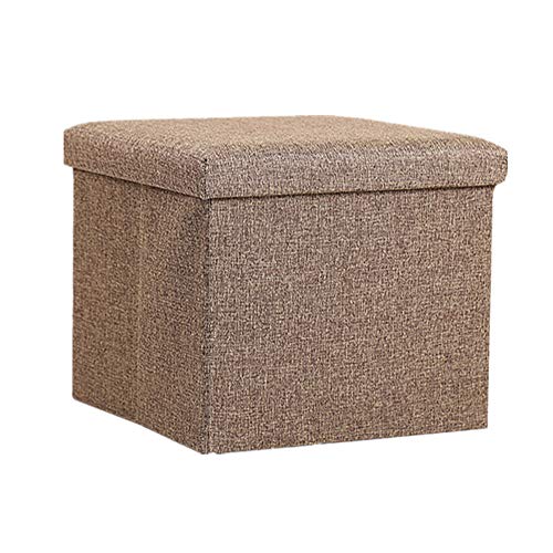 Rysmliuhan Shop sitzhocker fusshocker gepolstert Hocker und Puffs Kleiner osmanischer Stauraum Aufbewahrungshocker Fußhocker Puffs graue Ottomane Hocker Aufbewahrung Brown,38 * 38 * 38