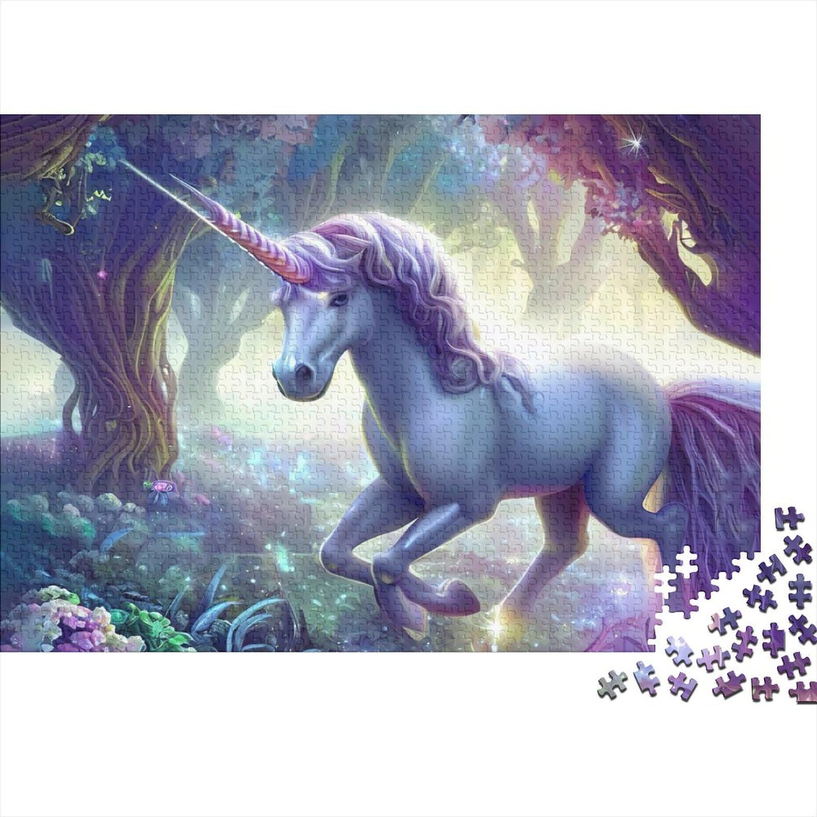 Kunstpuzzle für Erwachsene 1000 Teile Einhornpferd für Erwachsene 1000 Teile Puzzlegeschenke Entspannungspuzzlespiele - Denksportpuzzle (Größe 75x50cm)