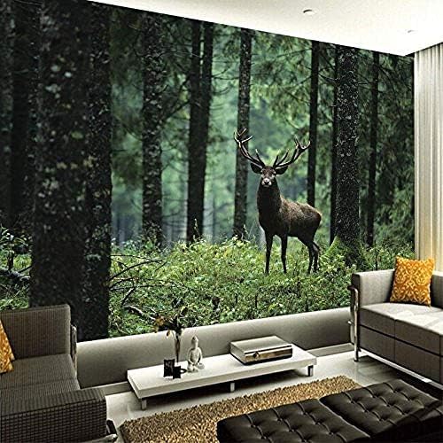 XLMING Kreative Waldhirsch-Tradition 3D Tapeten Home Esszimmer Sofa Schlafzimmer Wohnzimmer TV Hintergrund-300cm×210cm