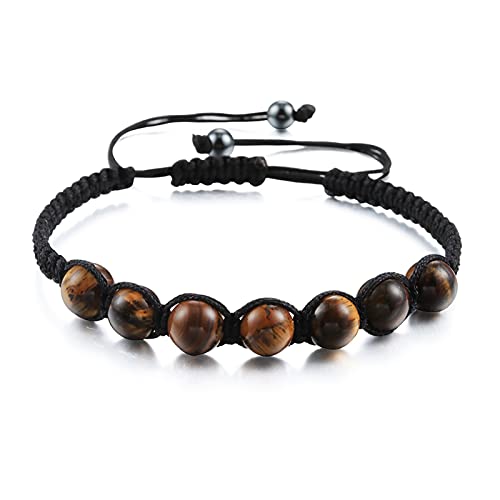 YIHANSS Kristallraue Trendige geflochtene Nylonseilperlenarmbänder Frauen Männer Naturstein Karneol Imitation Bernstein Strang Armband Armreif Geschenk Reiki-Armbänder (Farbe: Beige, Größe: Beige)