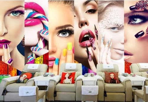 Schönheit Nail Art Frau Portrait 3D Tapete Poster Restaurant Schlafzimmer Wohnzimmer Sofa TV Dekorative Wand-150cm×105cm