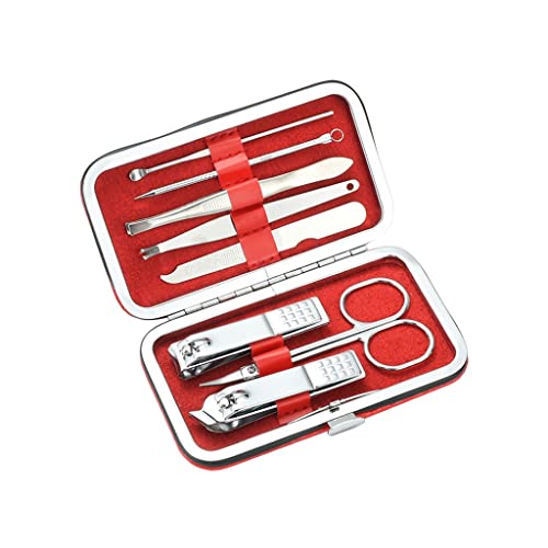 BONAD Zehennagelknipser Erwachsene Nagel Clippers Set Nagel Clippers Pediküre Kit Nagelfeile Nagel Clippers Maniküre Schönheit Kit mit tragbarem Ledertasche Nagelknipser-Set (Color : A-8-piece Set)