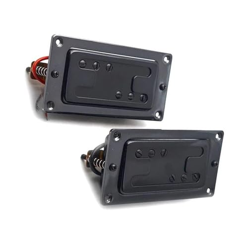 Schwarzer zweizeiliger 6-Loch-Humbucker-Tonabnehmer für E-Gitarre für 6-saitige Gitarren-Bass-Teile Single-Coil-Tonabnehmer (Color : One set)