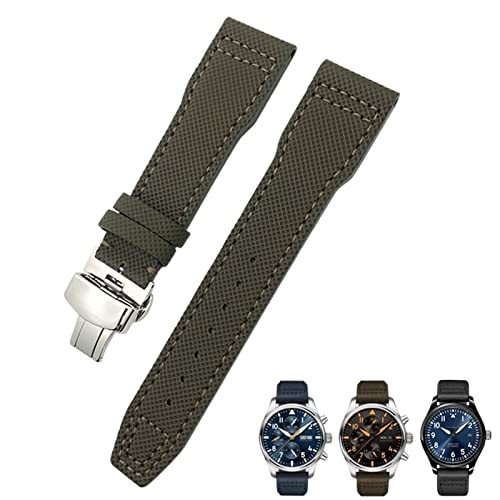 NEYENS Nylon-Uhrenarmband, 20 mm, 21 mm, passend für IWC Portofino Big Pilot IW3293 Mark 18 Tissot TAG Heuer Seiko, Leder-Nylon-Uhrenarmband, Blau, 21 mm, Achat