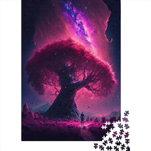 Aurora Tree Holzpuzzle für Erwachsene und Teenager. 1000-teiliges Puzzle für Erwachsene Teenager ganze Familie und die (Größe 29,53 x 19,69 Zoll)