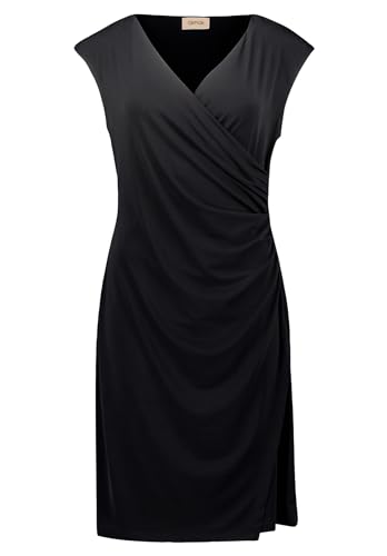 Cartoon Damen Casual-Kleid ohne Arm Schwarz,44