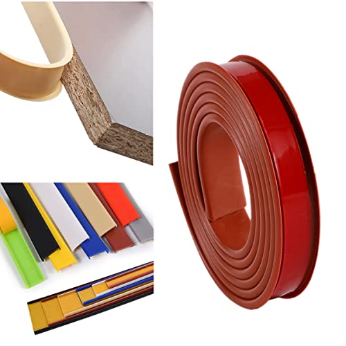 5M TPE Self Adhesive Furniture Edging Tape,U-Shaped Edge Trim Sealing Strip,Kitchen Worktop Edging Strip,Anti Collision Shockproof for DIY Cabinet Wardrobe Table (22mm,brown)