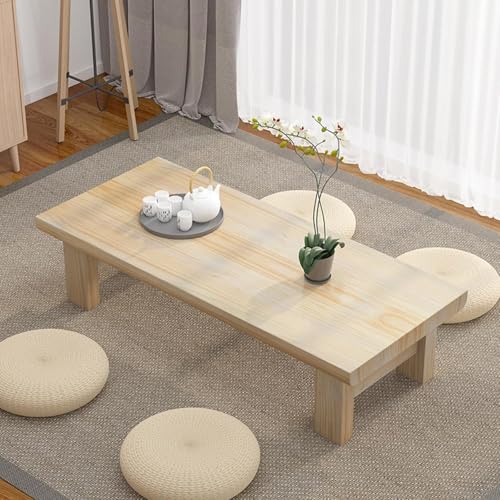 Niedriger Picknicktisch zum Sitzen auf dem Boden, niedriger Couchtisch, japanischer Tisch zum Sitzen auf dem Boden, geeignet für Teestube, Balkon, Wohnzimmer,A,80 * 50 * 38cm