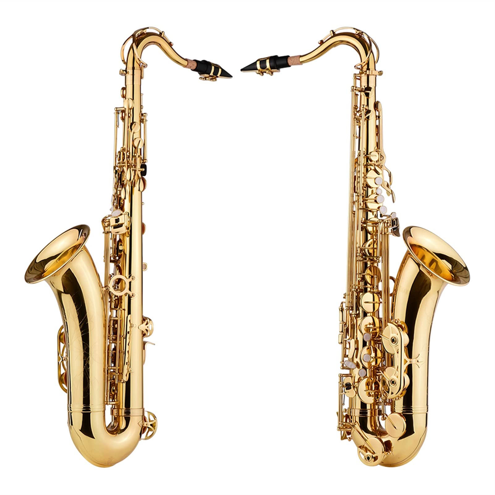 Saxophon Messingkörper Gold Holzblasinstrument mit Tragetasche Handschuhe Pinsel Saxophon Halsriemen