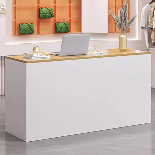 Rivorne Rezeption, Verkaufstheke Mit Abschließbarer Schublade, Empfangstisch Mit Privaten Paneelen, Für Salon, Lobby, Geschäft, Empfangsraum, Kasse, Büro (120 L X 50 B X 100 H) cm(White,90x50x100cm)