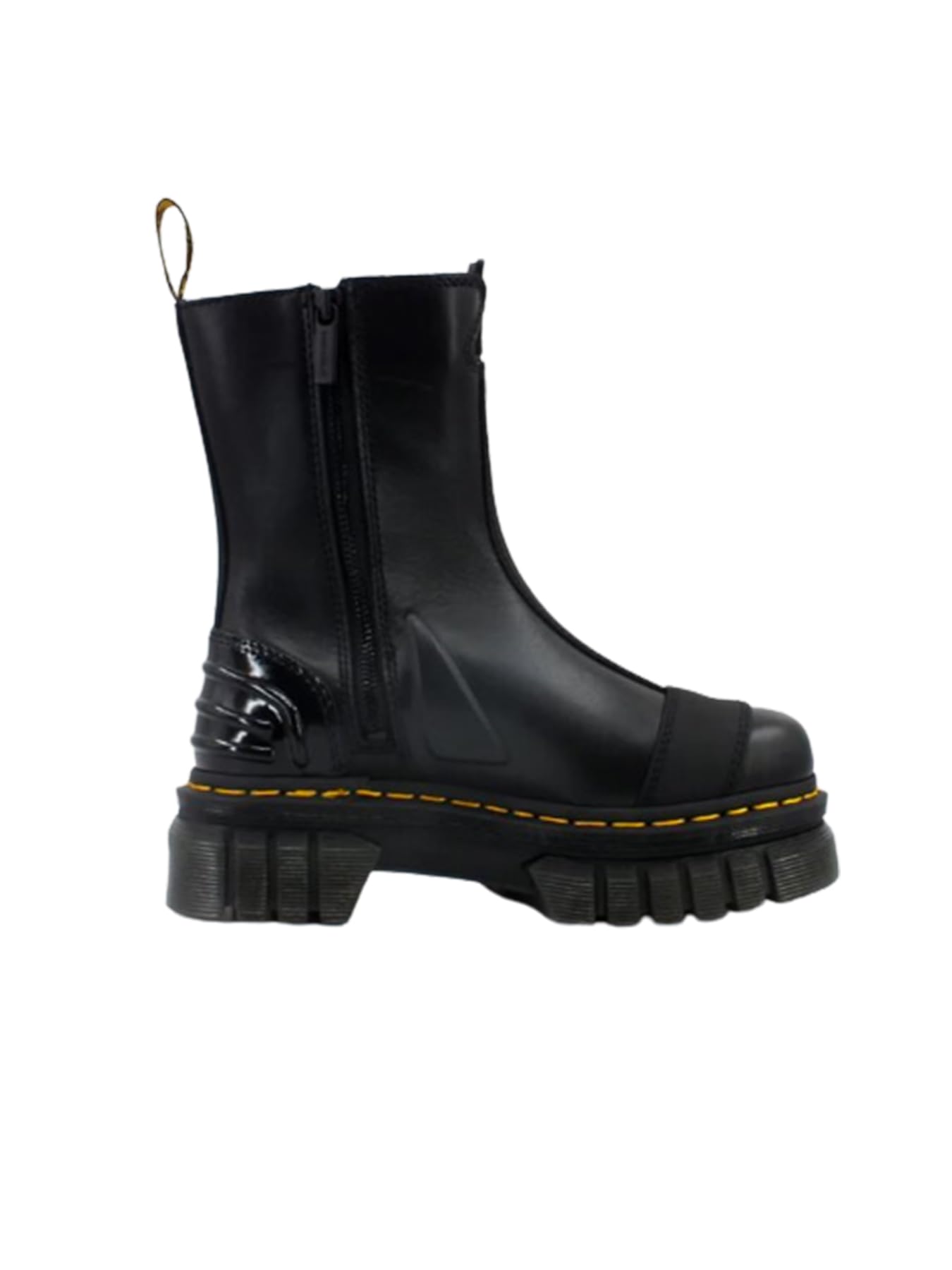 DR. MARTENS Damen Chelsea Boots, Black Nappa Lux & Black Ajax & Black Soft Patent Pu, 37 EU