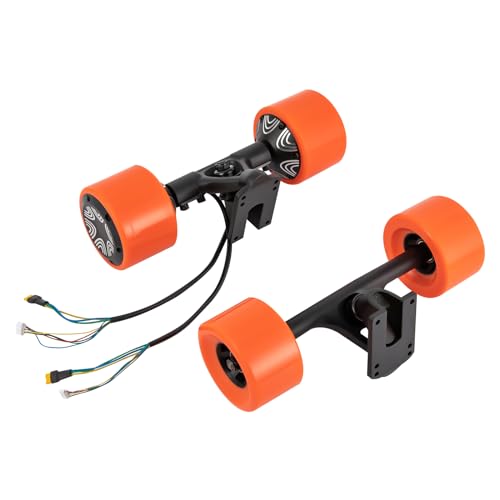 Dual Motor Set für elektrisches Skateboard Speed Skateboarding Ausrüstung Pu Rad 250W Skateboard Brushless Nabenmotor Kit IP44 Wasserdicht 220.46lbs Tragfähigkeit (orange)