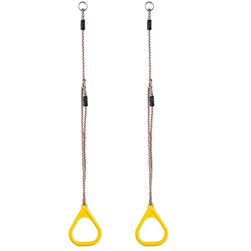 BFVAKBKYT Gymnastik Ringe,Suspension Trainer System, Schaukel Pull Up Gym Ringe Sport Pull-ups Ring Kinder Trapez Bar Pull Up Ring Spielplatz Hause Schaukel Ausrüstung(Yellow)