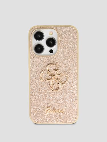 Guess GUHCP14LHG4SGD Hülle für iPhone 14 Pro 6.1" golden hardcase Glitter Script Big 4G