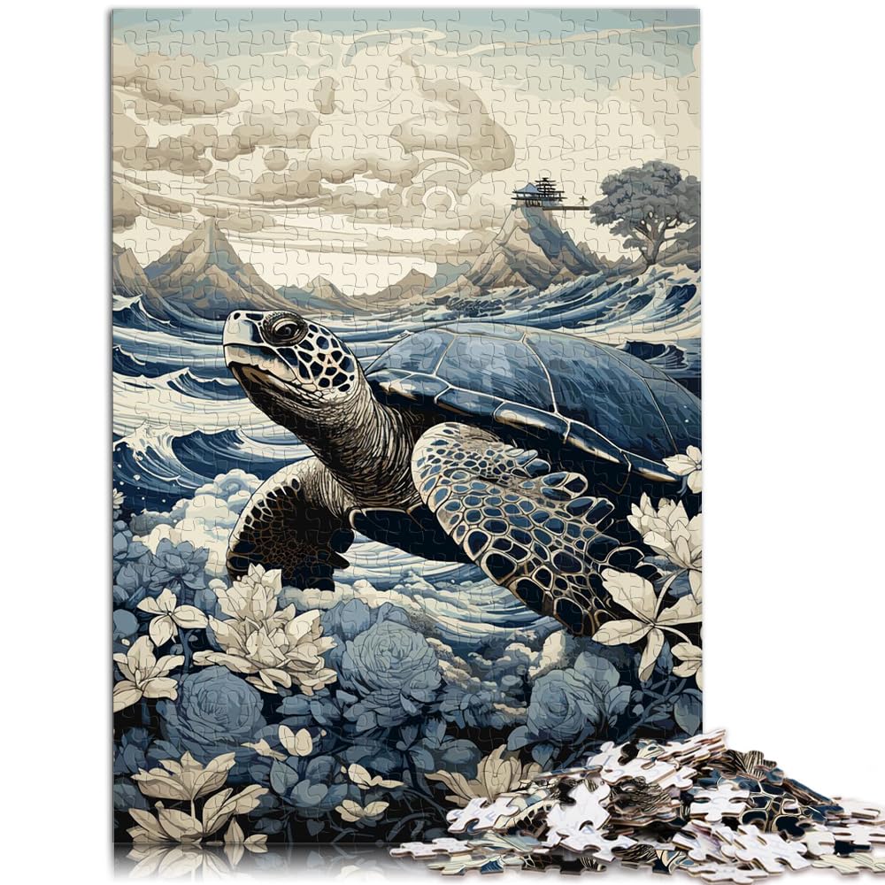 Puzzle Ukiyo e Turtle Puzzle 1000 Teile Holzpuzzle Jedes Teil ist einzigartig - Anspruchsvolles Familienspaßspiel 1000 Teile (50 x 75 cm)