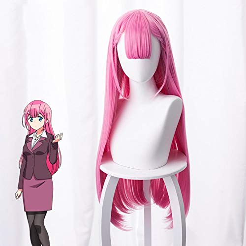 LINLINCD Cosplay wig Anime, den wir nie zusammen lernen Kirisu Mafuyu Cosplay Perücken Langes rosa Hochtemperaturhaar Halloween Party Kostüm Rollenspiel Perücke 489D