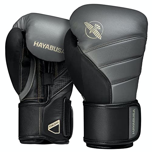 Hayabusa T3 Boxhandschuhe Boxhandschuhe Damen Herren - Anthrazit/Schwarz, 10oz