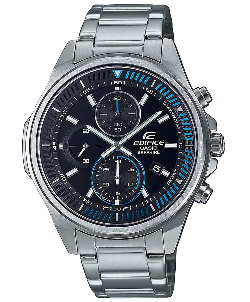 Casio Unisex-Erwachsene Chronograph Quartz Uhr mit Edelstahl Armband EFR-S572D-1AVUEF