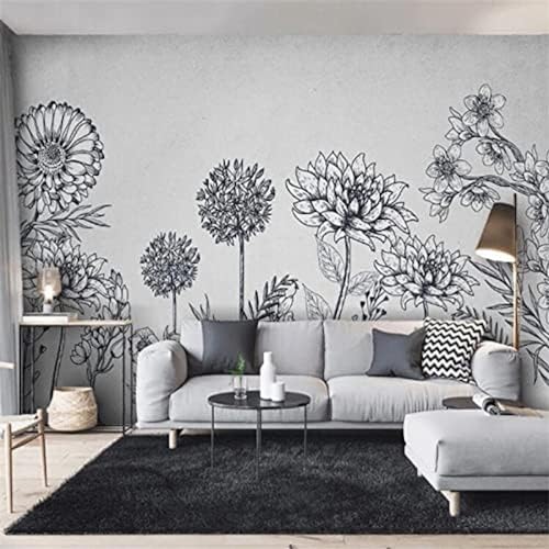 XLMING Einfache Botanische Blumen 3D Tapete Wohnzimmer Sofa Schlafzimmer Esszimmer Home Dekoration Wand-350cm×256cm