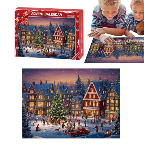 Puzzle Adventskalender - 24 Tage Countdown-Kalender | Countdown-Kalender-Puzzle, Familienspiel-Puzzle 1008 Teile Weihnachten 24 Tage Countdown Weihnachtskalender Für Kinder Für Und Mädchen