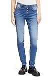 Cartoon Damen Boyfriend-Hose mit Reißverschluss Blue Used Denim,42