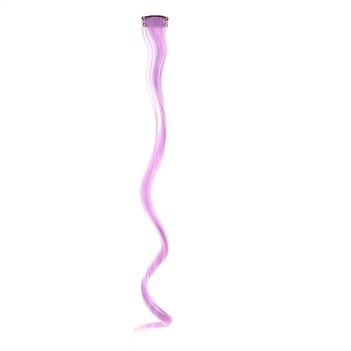 Clip-in-Haarverlängerungen Farbige Clip-in-Haarverlängerungen, 55,9 cm, Regenbogenfarben, lange, glatte Haarteile, Clip-in-Synthetik, Halloween, Cosplay, Mode, Party, Geschenk for Frauen und Mädchen C