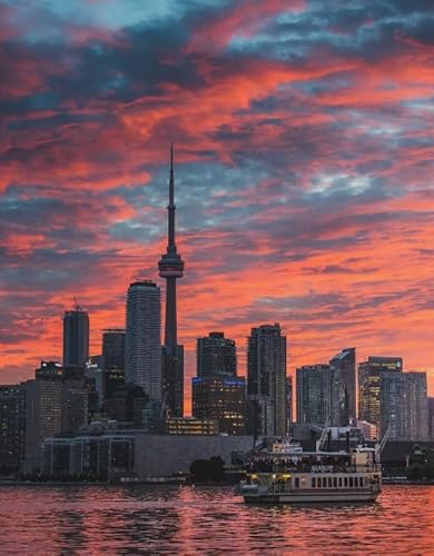 HfmQuisutron Jigsaw Puzzle 1000 Teile Stadt Toronto Reise Landschaft Poster Holz Buntes Geschicklichkeitsspiel Für Die Ganze Familie Erwachsene Yw217Az