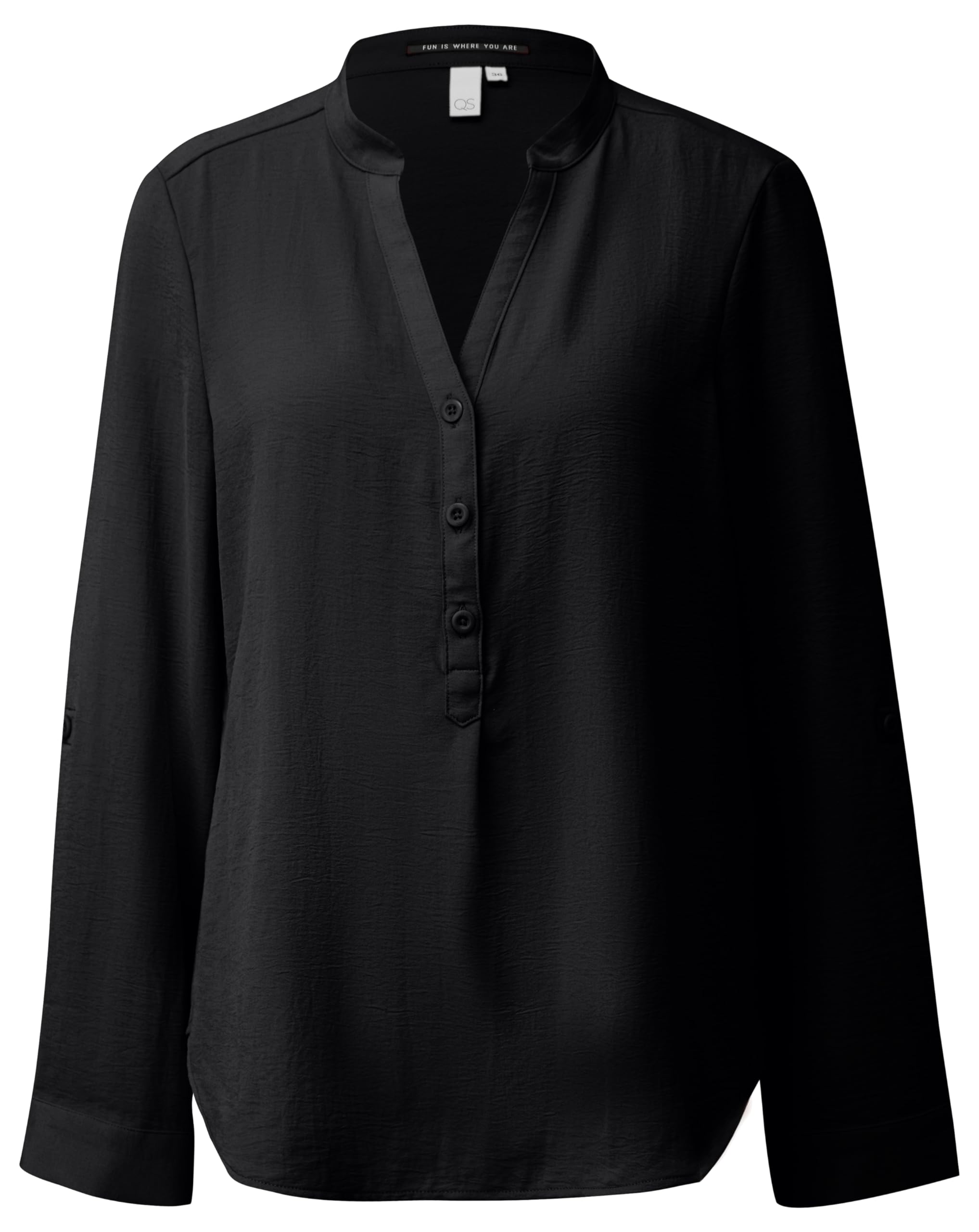 QS Damen 2142004 Tunika Bluse 3/4 Arm, schwarz 9999, 42