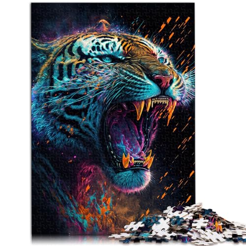 Puzzles für Tiger Bright Roar 1000 Teile Puzzles für Erwachsene Holzpuzzle Spielzeug Puzzles Lernspiele Stressabbau Puzzles 1000 Teile (50x75cm)