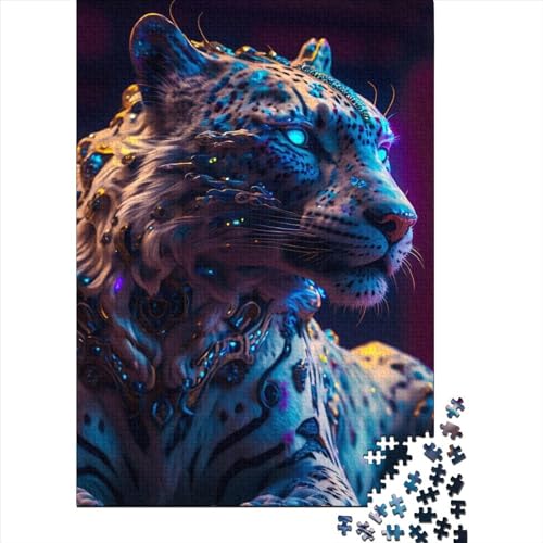 1000-teiliges Puzzle für Erwachsene und Teenager, Tiere, Jaguar, Holzpuzzle, Puzzle für Erwachsene, Entspannungspuzzle, Spiele, Denksportaufgabe, 75 x 50 cm