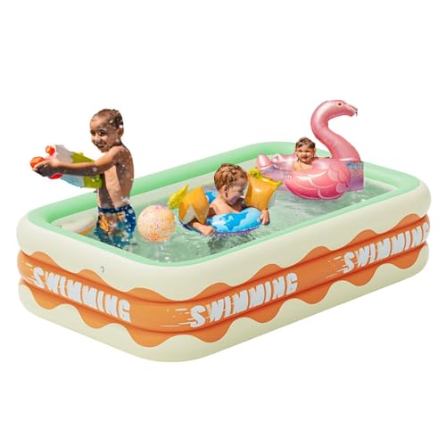 Aufblasbare Schwimmbäder, aufblasbares Planschbecken für Kinder, Kleinkinder, Erwachsene, große Größe, aufblasbarer Pool für Hinterhof, Garten, Outdoor, einfaches Set