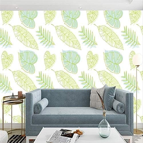 XLMING Grüner Baum Bilder Blatt-Muster Küche Esszimmer Arbeitszimmer Wohnzimmer TV Hintergrund Wand 3D Tapete-350cm×256cm