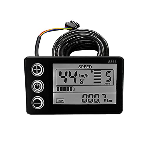 Yunnaty Elektrofahrrad Bildschirm 24V/36V/48V SM Anschluss LCD Bildschirm S866 Kontrolleur Panel Armaturenbrett für Elektrofahrrad Ebike