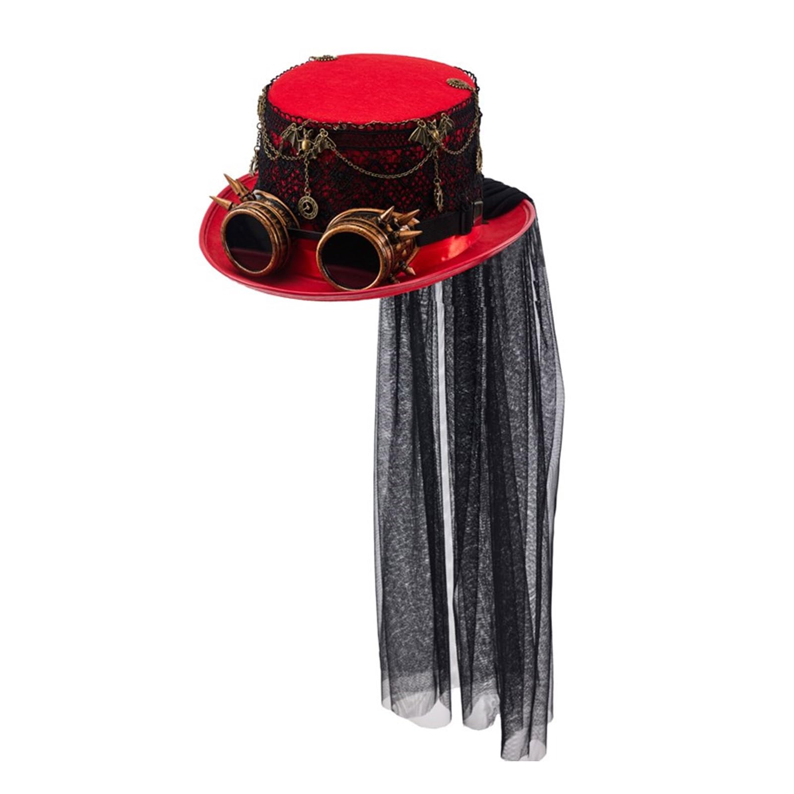 Unisex Steampunks Brille Hut Elegante Fedoras mit Ausrüstung Cosplay Party Dress Up Hut Maskerades Supply