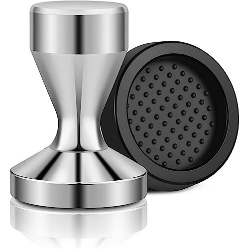 Kaffee-Tamper aus Metall, 58 mm, Espresso-Stampfer, Kaffeepulververteiler, Kaffeezubehör, Silikon-Kaffeetamper-Matte