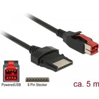 DeLOCK - Powered USB-Kabel - USB PlusPower (24 V) (M) bis 8 PIN (1x8) (M) 5,0m - Schwarz (85481)