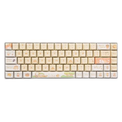 131 Tasten, PBT XDA Höhe, niedlich, gelb, mechanische Tastatur-Tastenkappen, englische Tastenkappe, verschleißfest, dicke PBT-Tastenkappen