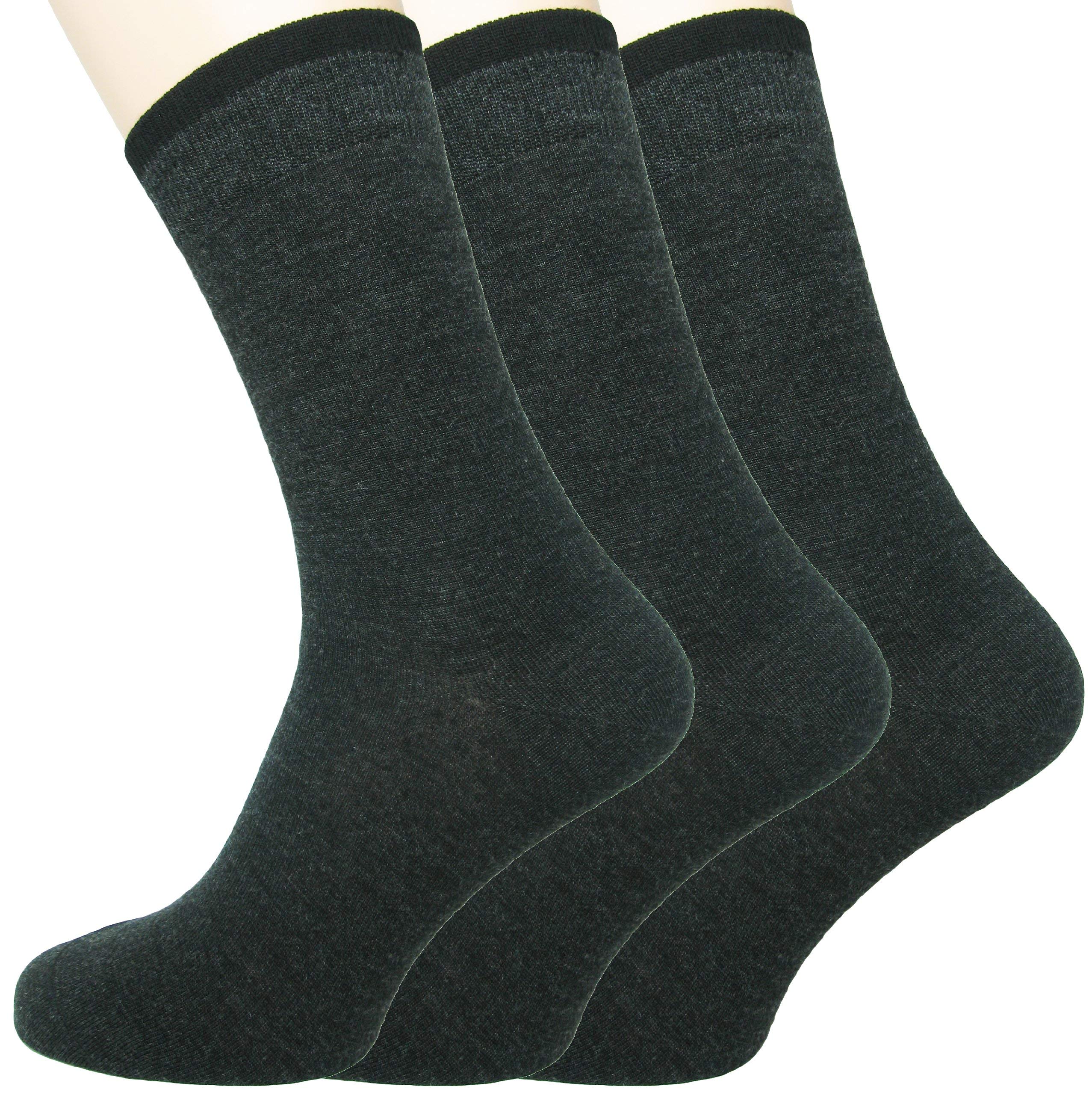 Loonysocks Herren 3 Paar Socken Ascona Merino Wolle, dunkelgrau,Gr.39-42