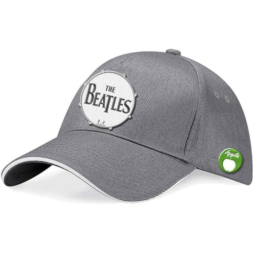 The Beatles Baseball Cap Classic Drum Band Logo Nue offiziell Grau Strapback