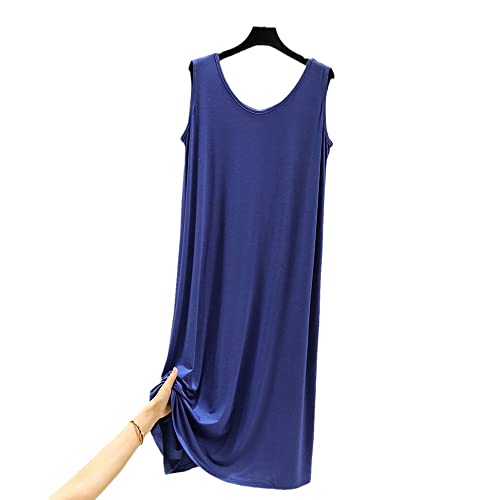 BANLUX Damen Nachthemd - Lose Große Weste Kleid Für Dame Sexy Ärmelloses Modales Nachthemd Lange Nachthemden Frauen Bequemes Sommernachthemd, Stil A, XL