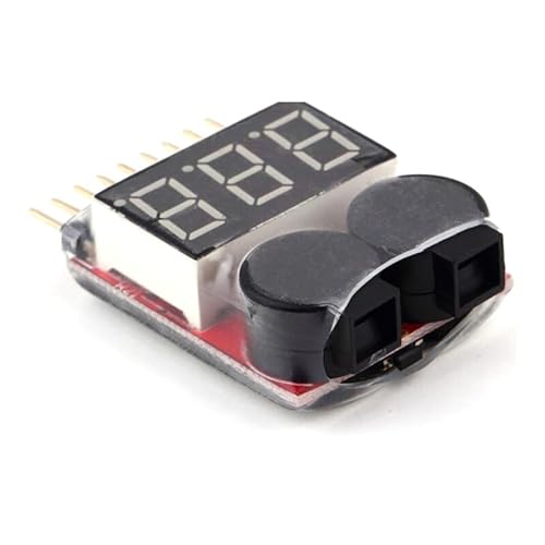 LSFWJP Lipo-Batteriespannungsprüfer, Voltmeter, Monitor, Summer, Alarm 1–8 s, 3,7–22,2 V, for RC-Lipo-Batteriemodelle