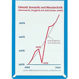 Sichttaschen, farbig, DIN A4 hoch, blau, 10 Stück