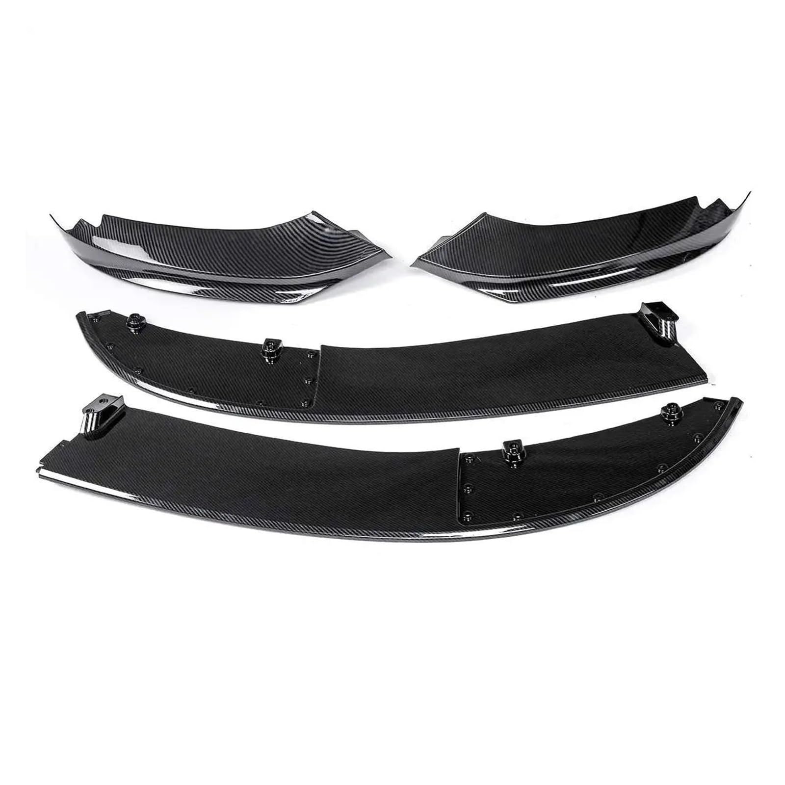 Splitter 4er-Serie Für F32 F33 F36 4er-Serie Sport 2014-2020 F32 Auto Frontstoßstange Lip Body Kit Spoiler Schutzabdeckung Seitensplitter Frontlippe(Kohlefaser-Optik)