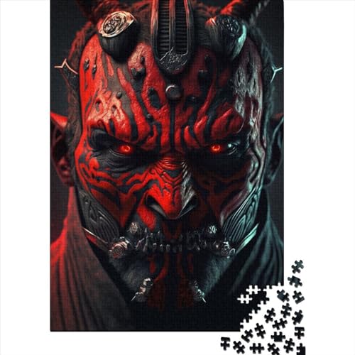 Red Evil Warrior Holzpuzzle für Erwachsene, 1000-teiliges Puzzle für Erwachsene Teenager mit passendem Poster und Infoblatt, 75 x 50 cm