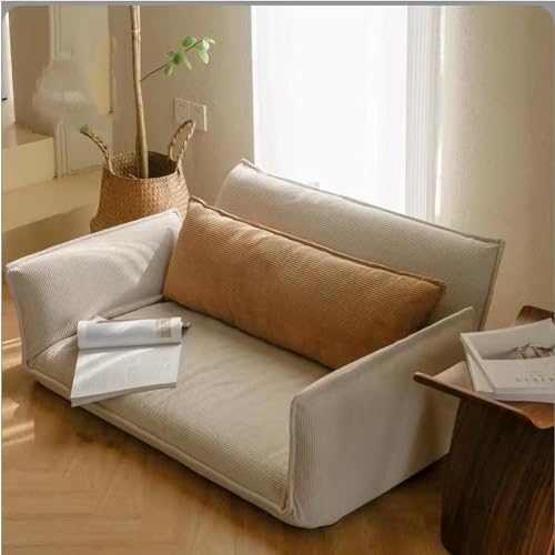 4-in-1-Schlafsofa, verstellbares Bodenschlafsofa, faltbares Lazy-Schlafsofa mit 5-Fach Verstellbarer Rückenlehne und Handläufen, Schlafsofa mit langem Kissen, Beige-Klein